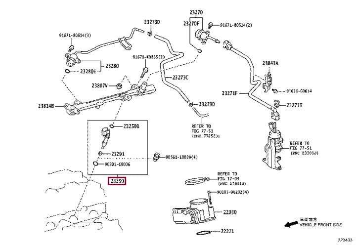 Бензиновые. Паливна форсунка TOYOTA 2320979215