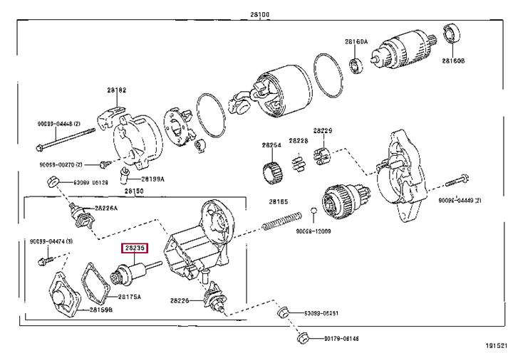 Втягивающие реле. Плунжер втягувального реле TOYOTA 2823554380
