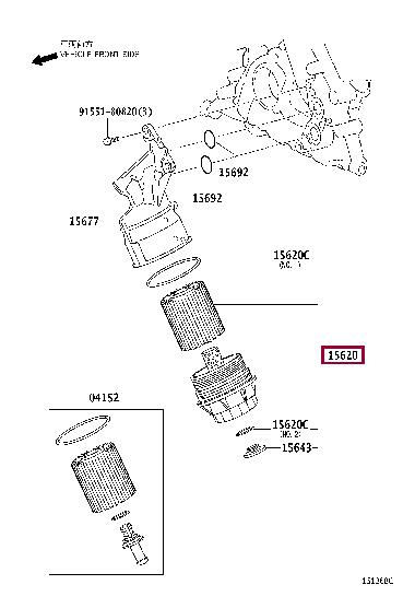 Масляные фильтры. Кришка масляного фільтра TOYOTA 1565038020