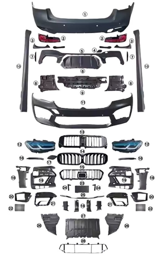 Тюнинг. Комплект обвіса для BMW F90  LCI M5 21-23 BMW M5