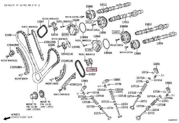 Натяжители цепей грм. Натягувач ланцюга ГРМ TOYOTA 1356038021