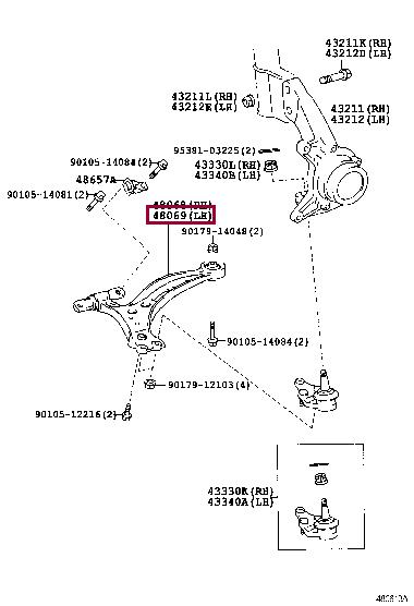 Поперечный рычаг. Важіль підвіски TOYOTA 4806948010