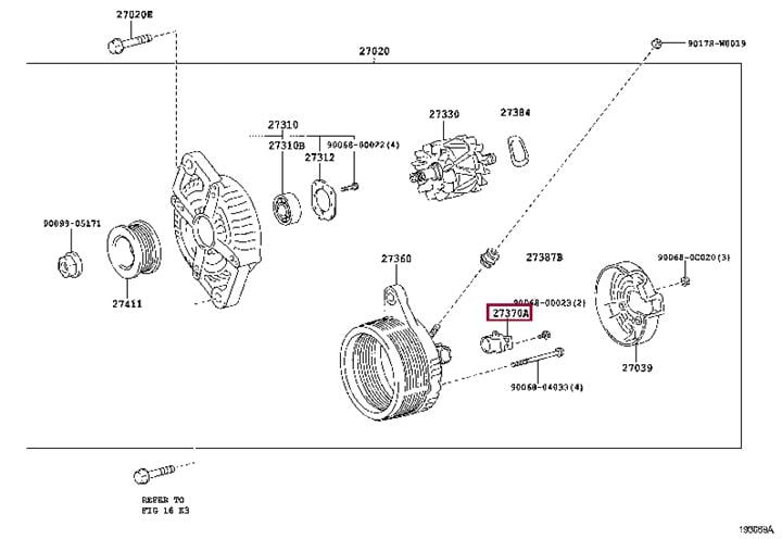 Щетки генераторов. Щітки генератора TOYOTA 2737031220
