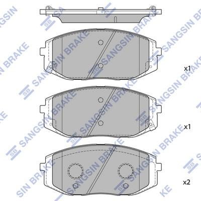 Дисковые. Гальмівні колодки дискові, комплект SANGSIN SP4509
