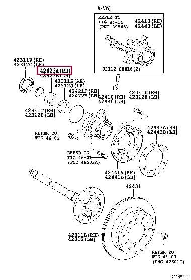 Рычаги. Втулка распорная TOYOTA 4242360050