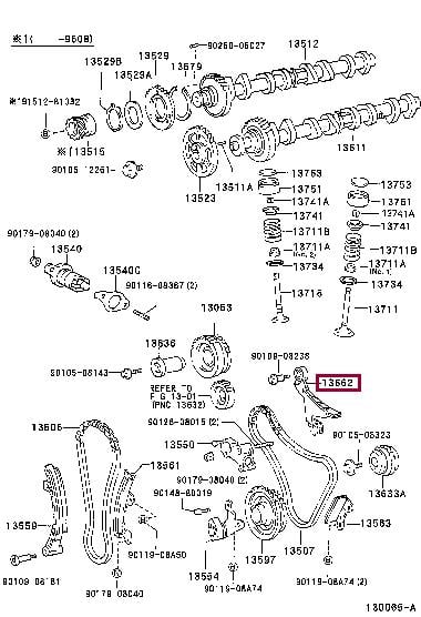 Успокоители цепей грм. Заспокоювач ланцюга ГРМ TOYOTA 1356275010