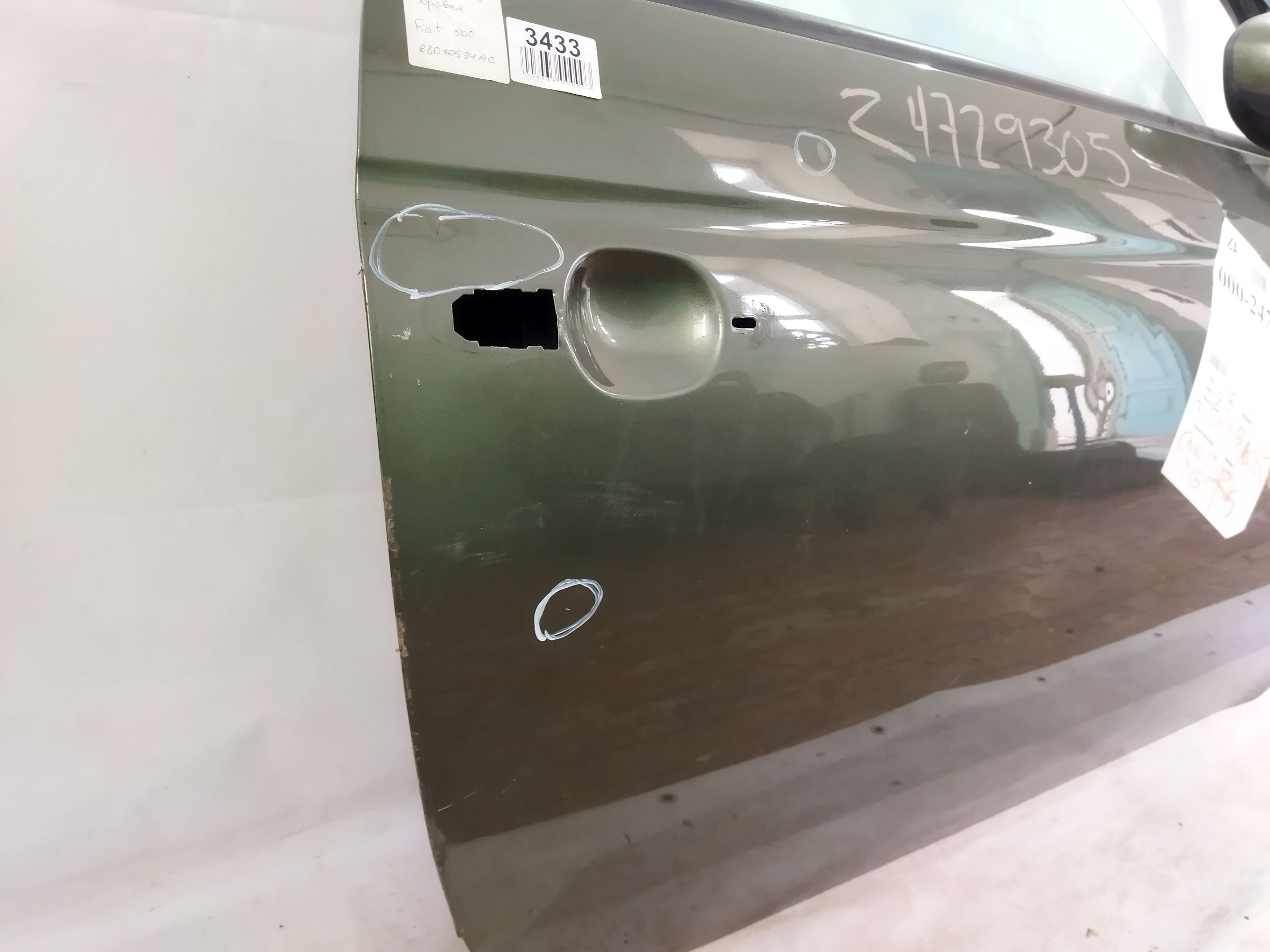 500 Дверь передняя правая Fiat 500 2012-2019 68070594AC Fiat 500 3