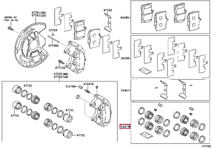 Ремкомплекты тормозных суппортов. Ремкомплект супорта LEXUS 0447822040