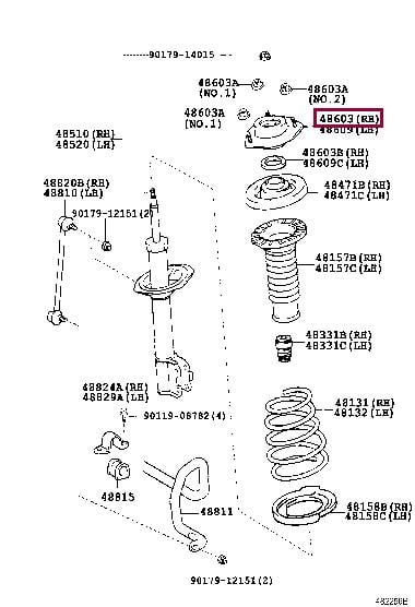 Опоры. Опора переднього амортизатора TOYOTA 4860933190 Опоры. Опора переднього амортизатора TOYOTA 4860933190