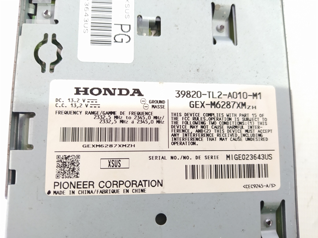 Tsx Блок радіоприймача Acura TSX 2009-2013 39820TL2A010M1 Acura TSX 12