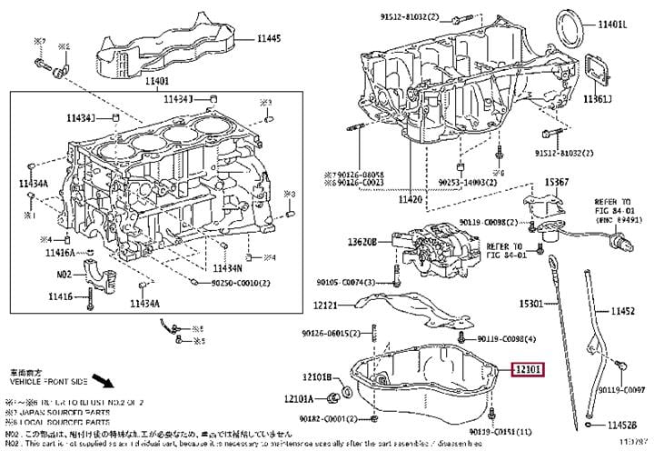 Поддоны двигателя. Масляний піддон двигуна TOYOTA 1210136040