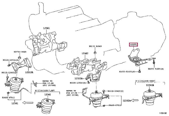 Подушки двигателя. Подушка двигуна TOYOTA 1237151070 Подушки двигателя. Подушка двигуна TOYOTA 1237151070