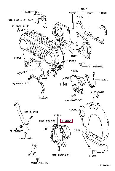 Сальники коленвала. Задній сальник колінчастого вала TOYOTA 9031192010