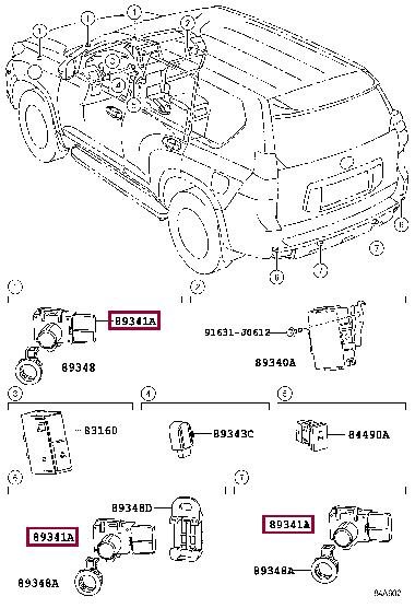 Датчики парковки (парктроник). Датчик паркування TOYOTA 8934160030C0