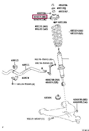Опоры. Опора переднього амортизатора TOYOTA 486090K040
