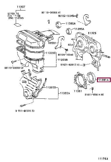 Сальники коленвала. Сальник вала коленчатого задний TOYOTA 9031190006