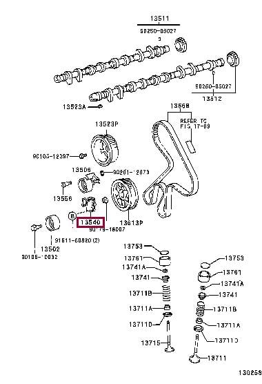 Ролики обводные. Ролик ременя ГРМ TOYOTA 1354027011