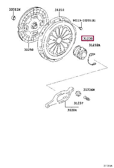 Подшипники выжимные. Вижимний підшипник TOYOTA 3123060260 Подшипники выжимные. Вижимний підшипник TOYOTA 3123060260