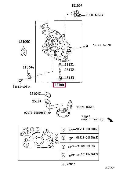 Масляные насосы. Масляний насос TOYOTA 1510020050