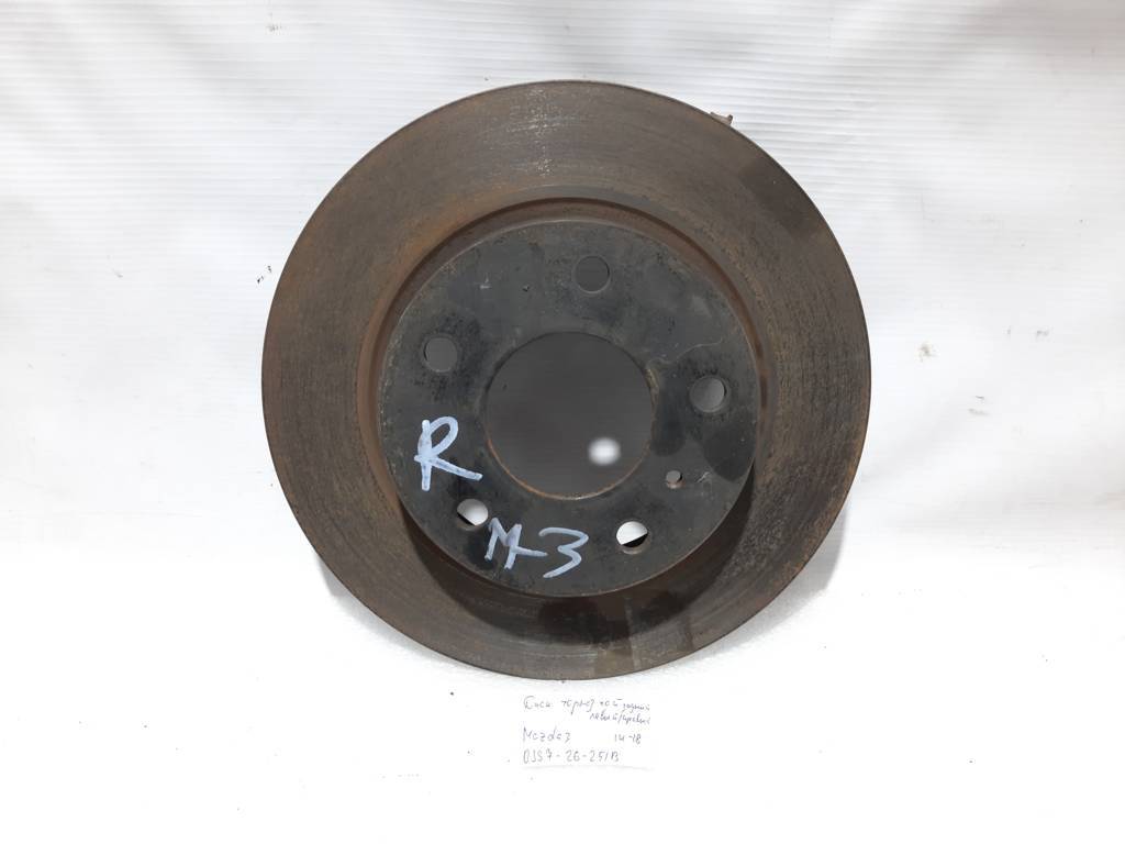 3 Диск гальмівний задній лівий/правий Mazda 3 2014-2018 BJS726251B Mazda 3 15