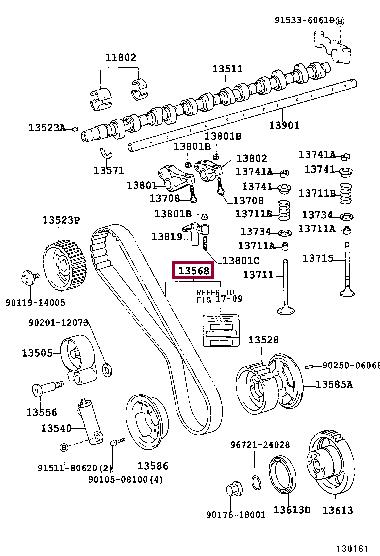 Ремни грм. Ремінь ГРМ TOYOTA 1356819176