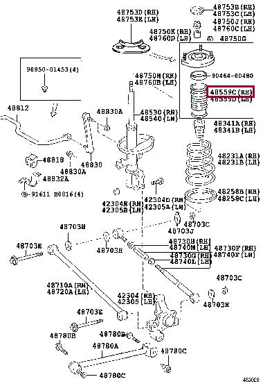 Отбойники. Пыльник амортизатора TOYOTA 4855920040