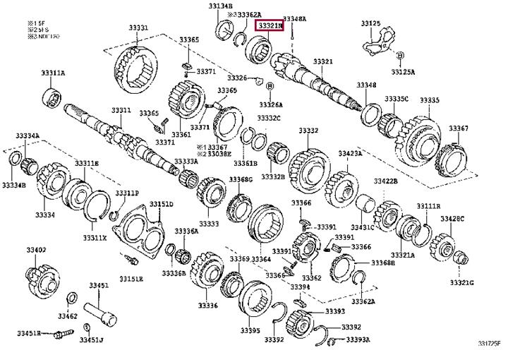 Подшипники кпп. Підшипник вторинного вала TOYOTA 9036533006