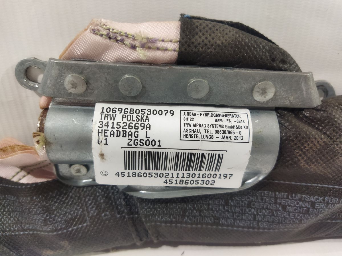 Fortwo Шторка air bag ліва Smart Fortwo 2008-2016 4518600000 Smart Fortwo 2