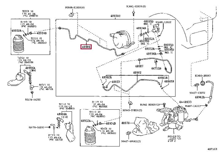 Трубки. Трубка системи пневмопідвіски TOYOTA 4898660020