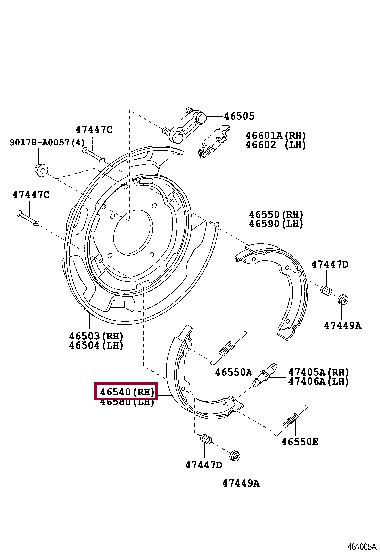 Парковочные. Гальмівні колодки стоянкового гальма TOYOTA 4653034010